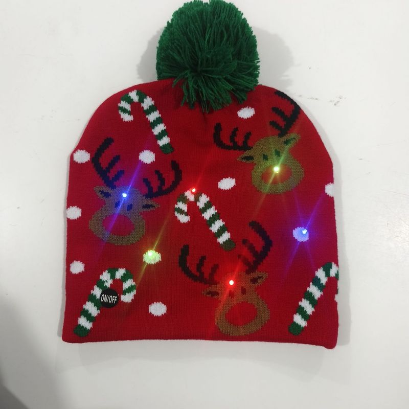 New Year Glowing Christmas With LED Colorful Flashing Lights Adult And Children Universal Warm Knitted Wool Hat_voghion.com