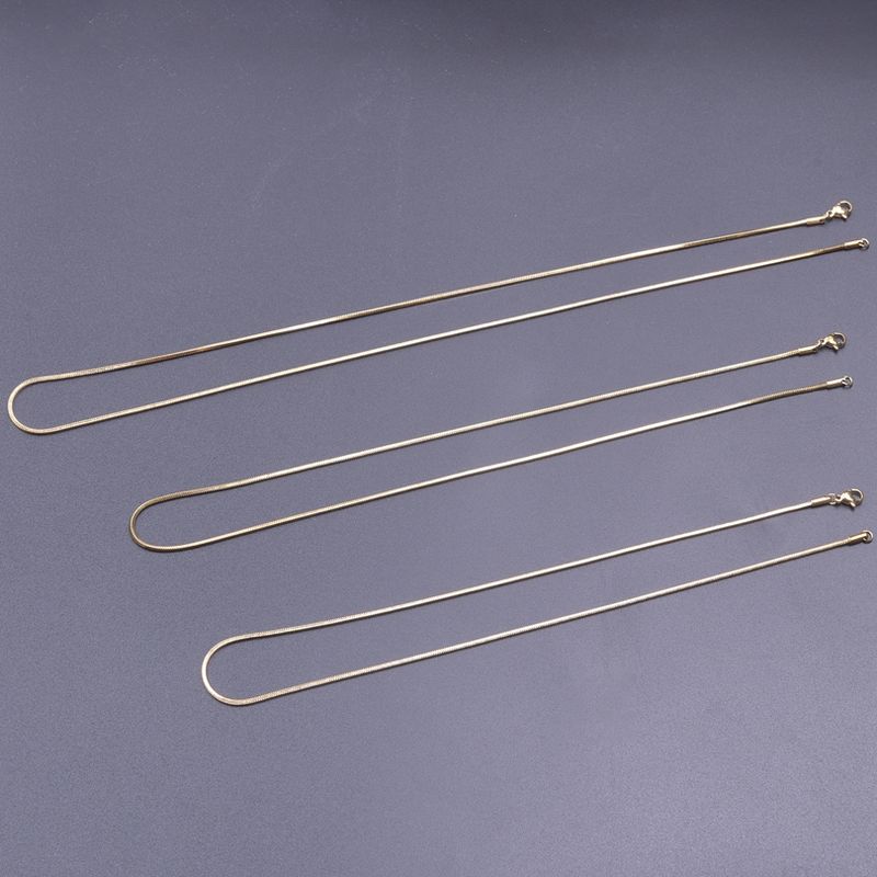 Klar lager 1/5/10 stk 45-60 cm Firkantet Snake Chain Halskjede DIY Smykker Making Supplies Gullfarge Rustfrie stålkjeder for kvinner_voghion.com