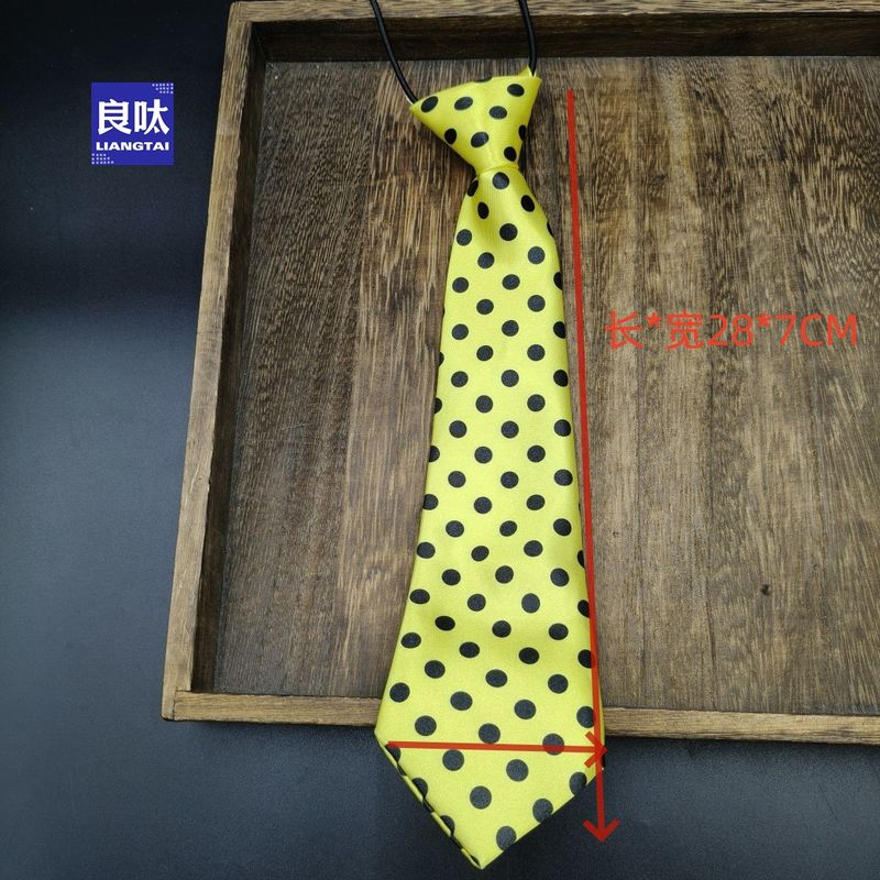 Cravatta piccola regolabile senza nodo per uomo, stile studentesco con simpatici cartoni animati, faccina sorridente personalizzata, design stampato colorato_voghion.com