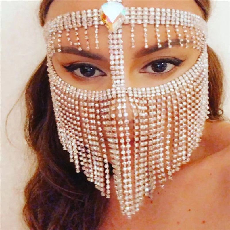 Copricapi, accessori per capelli, strass luccicanti, maschere di Halloween, trucco esotico, accessori per feste in maschera_voghion.com