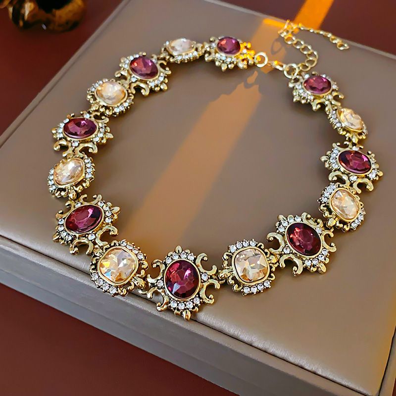 Collana con ciondolo a forma di fiore, foglia e goccia d'acqua, set di orecchini, leggeri, di lusso, pesanti, artigianali, catena per clavicola, moda, alta gamma_voghion.com