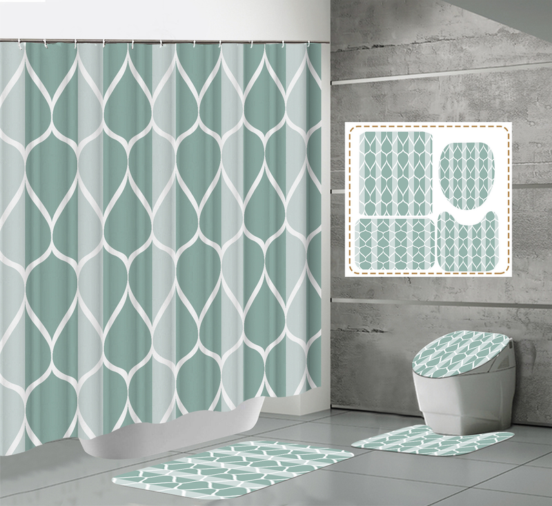 Wasserdichter und beschlagfreier Polyester-Duschvorhang mit hochauflösendem Digitaldruck und markanter Grafik, hochwertig_voghion.com