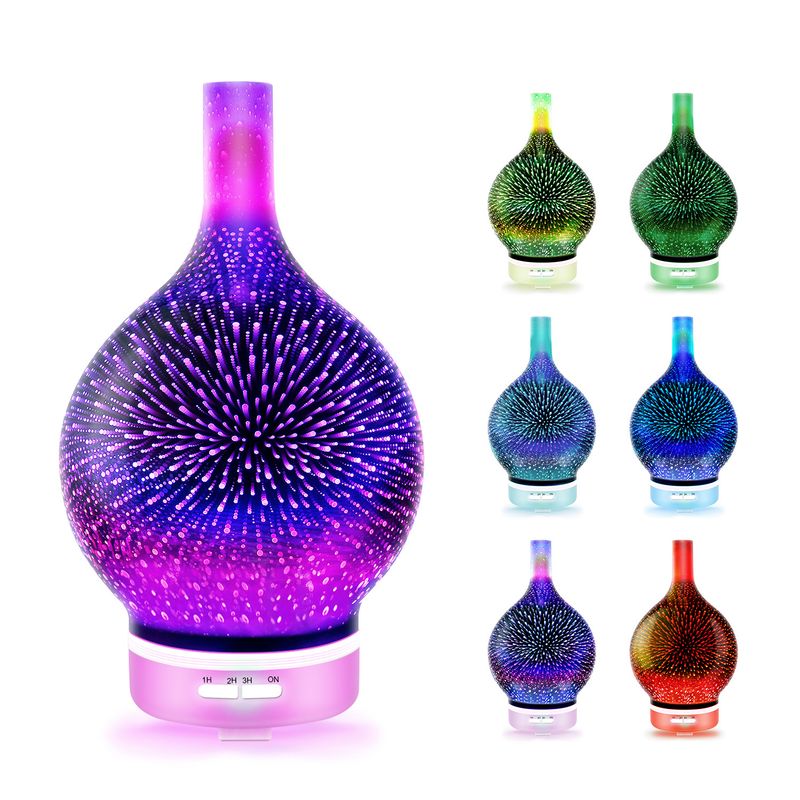 Diffusore di aromi da 200 ml in vetro, macchina per aromaterapia, umidificatore per aromaterapia, umidificatore per ufficio, aria fredda, luce notturna_voghion.com