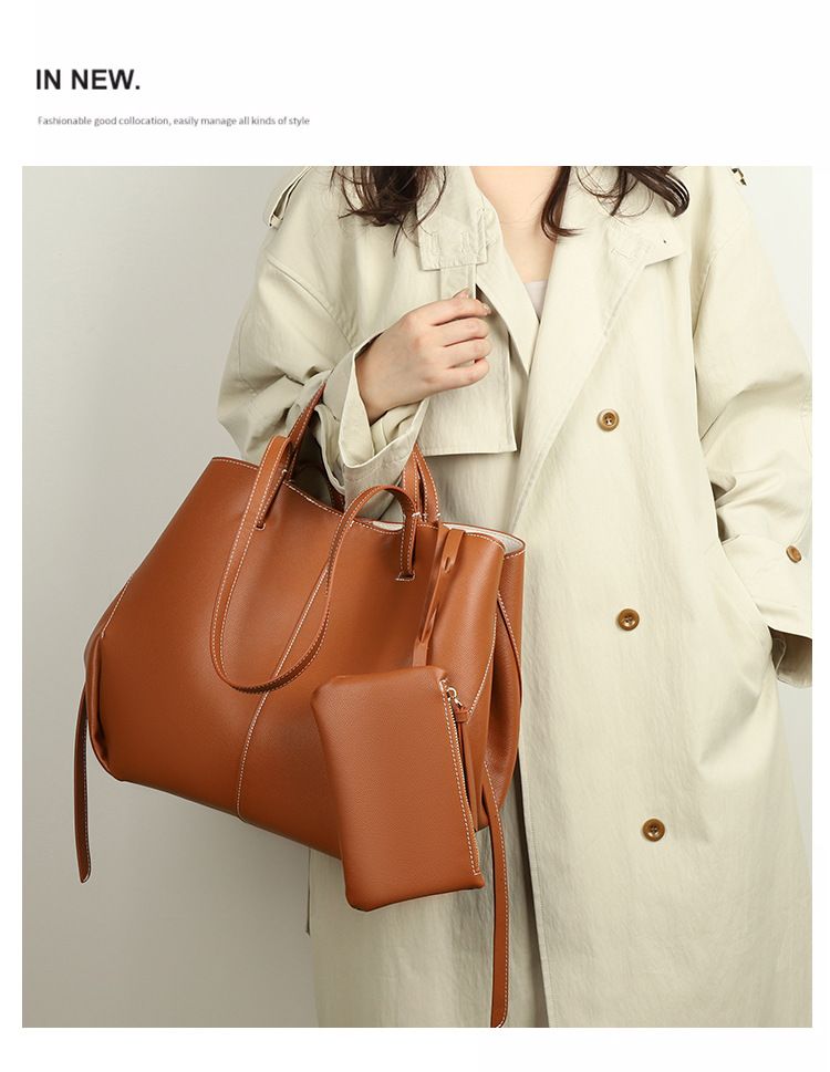 Damenhandtasche, Unterarmtasche, zweiteiliges Set mit großer Kapazität, Ol-Pendlertasche, einfache Kindertasche_voghion.com