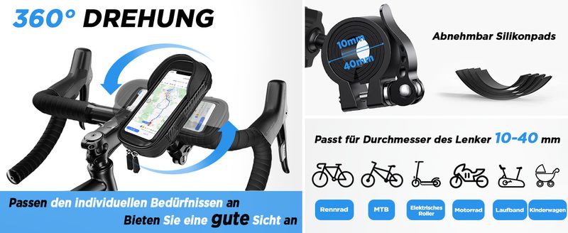 Bicycle Mobile Phone Holder Handlebar Bag Cycling Waterproof Bag Hard Shell Motorcycle Bicycle Mountain Bike Portable_voghion.com