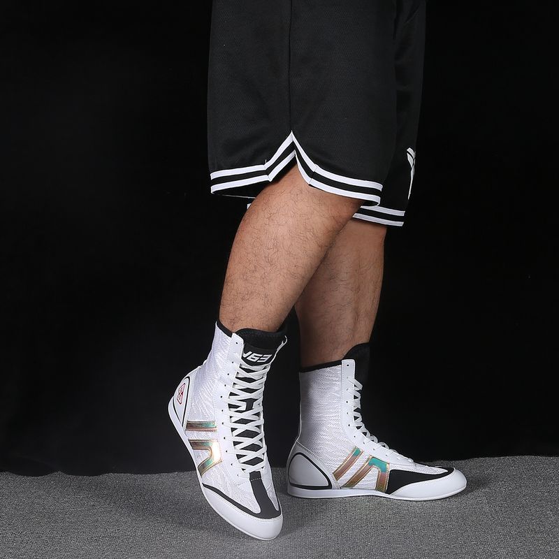 Sapatos unissex, calçados de boxe, cano alto, treinamento de luta, calçados de luta livre, academia interna, homens e mulheres, calçados de treinamento abrangentes, calçados de luta para competição_voghion.com