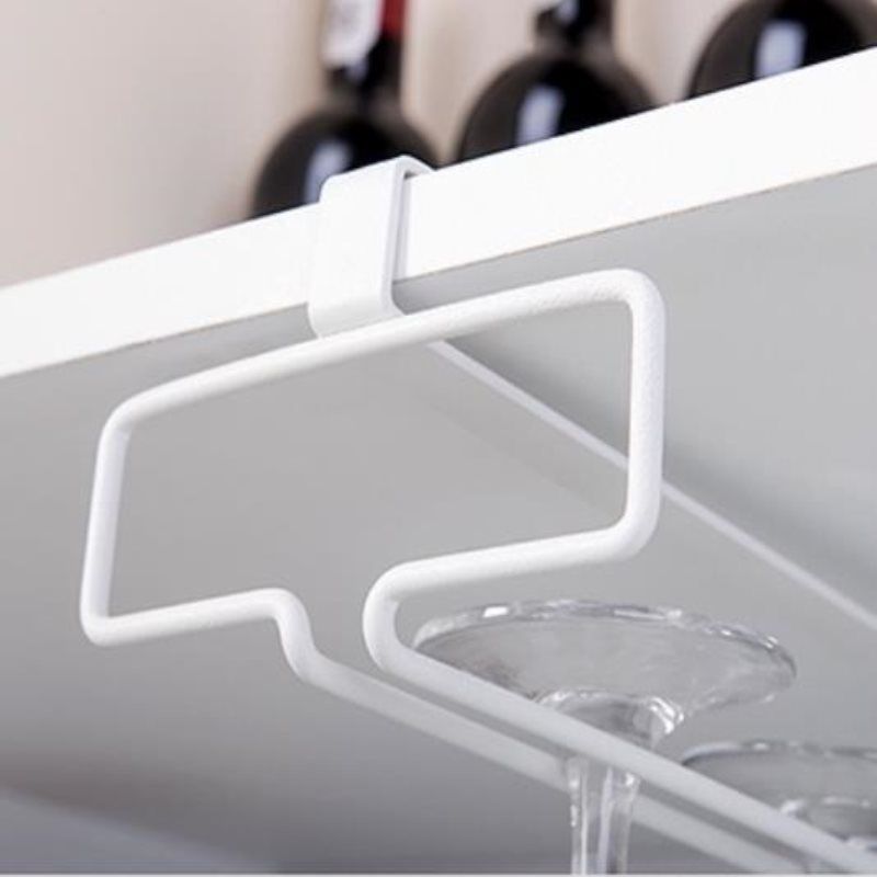 Wrought Iron Cabinet Wine Glass Drain Rack Hanger Goblet Storage Rack Kitchen Bar Tools_voghion.com