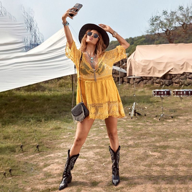 Elegante camicetta copricostume in cotone – Bikini esterno fresco, miniabito per mare e vacanze, protezione solare e abbigliamento da resort_voghion.com