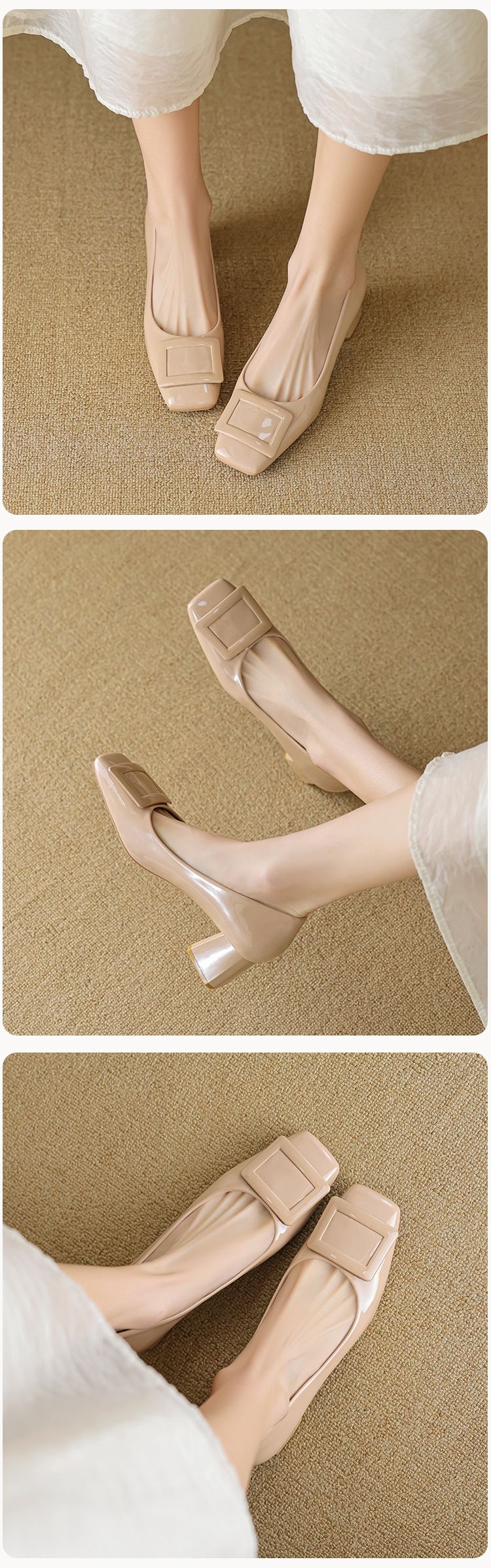 French High Heels Women's Head Pedal Work Shoes Light Mouth Temperament Commuter Shoes_voghion.com