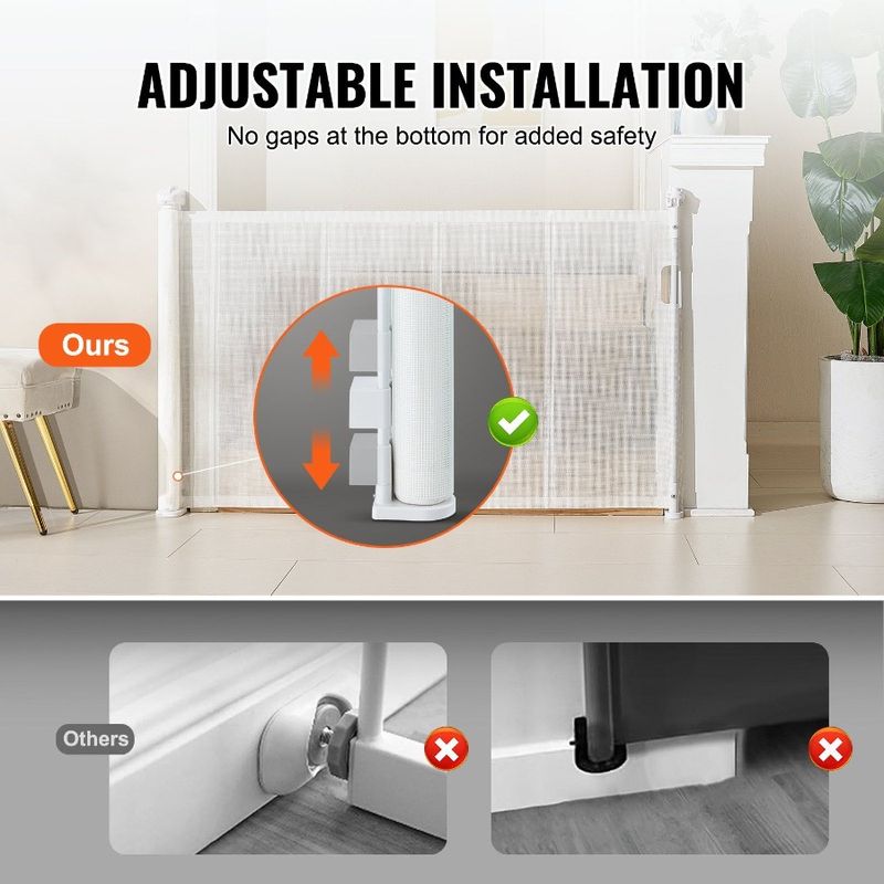 60 Retractable Extends Pets Retractable Gate In Gates Or 34.2 To Dog Baby For Tall Retractable Gate Mesh Wide Up Gate Baby For_voghion.com