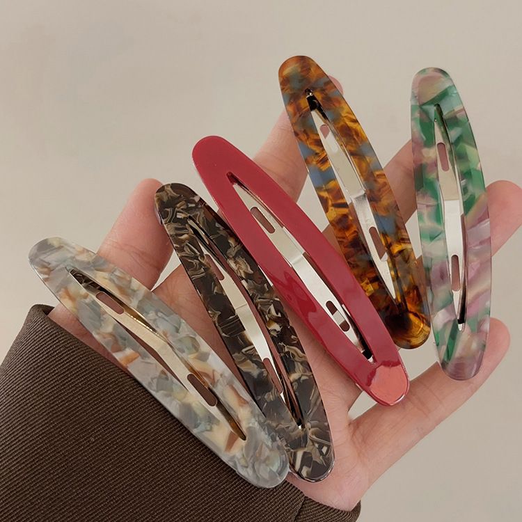 Temperament Blogger Empfiehlt Französisch Retro Oval Essigsäure Pony Clip Mädchen Bb Clip Haar Clip Gebrochen Haar Ein-Wort Clip Haar Clip_voghion.com