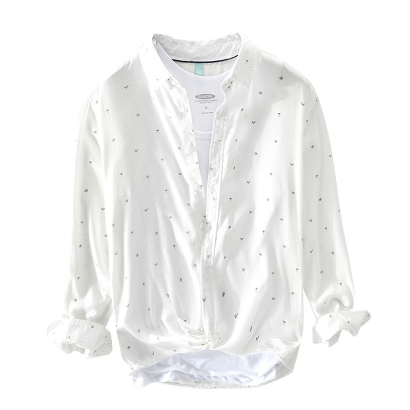 Neue lässige langärmelige Hemdjacke aus Baumwolle mit Blumenmuster für Herren_voghion.com