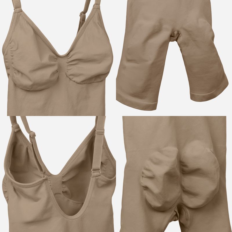 Seamless Shapewear Bodysuit For Women - Tummy Control Slimming Full Body Shaper With Adjustable Straps & High Waist Compression_voghion.com