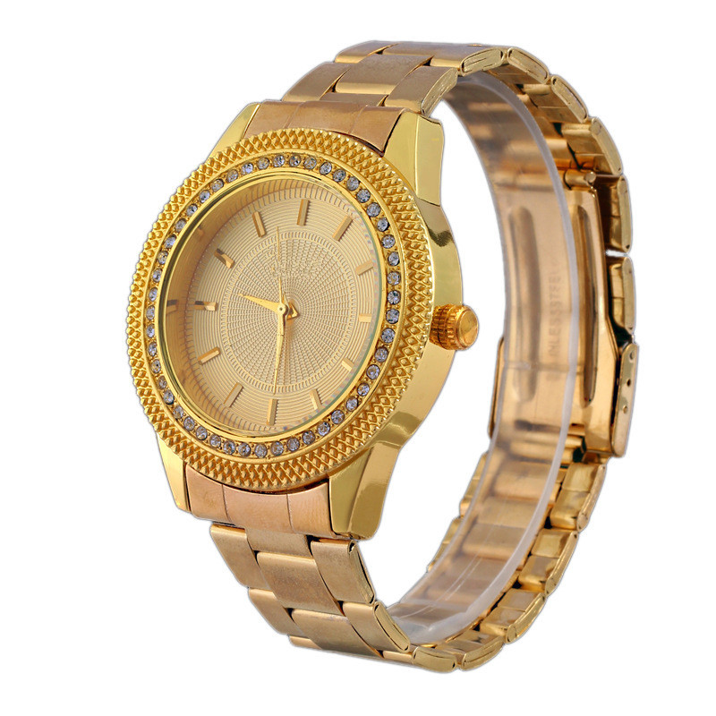 Speciaal geprijsd heren modieus roestvrij staal goud luxe ingelegd Engels horloge_voghion.com