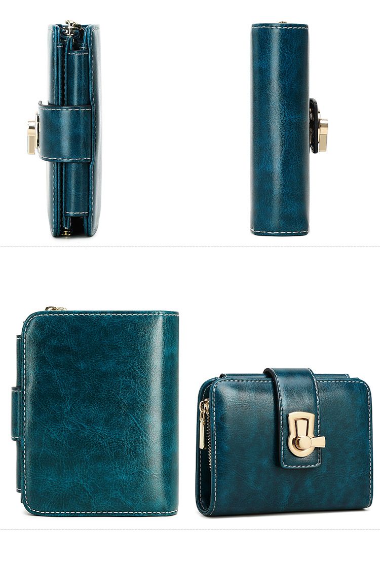 Women's Wallet & Men's Wallet Rfid Anti-theft Brush Ladies Wallet Zipper Wallet Coin Purse Lock Short Wallet_voghion.com