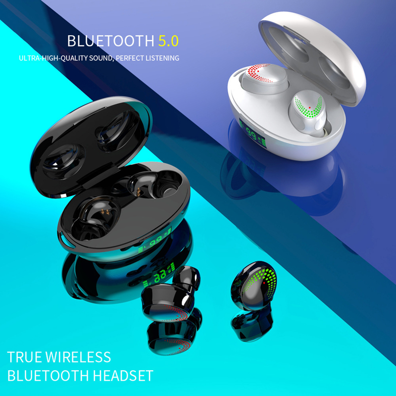 K1 Wireless Earphones Lossless Stereo Sound Digital Display Mini Bluetooth-compatible 5.0 Headphones for Outdoor_voghion.com