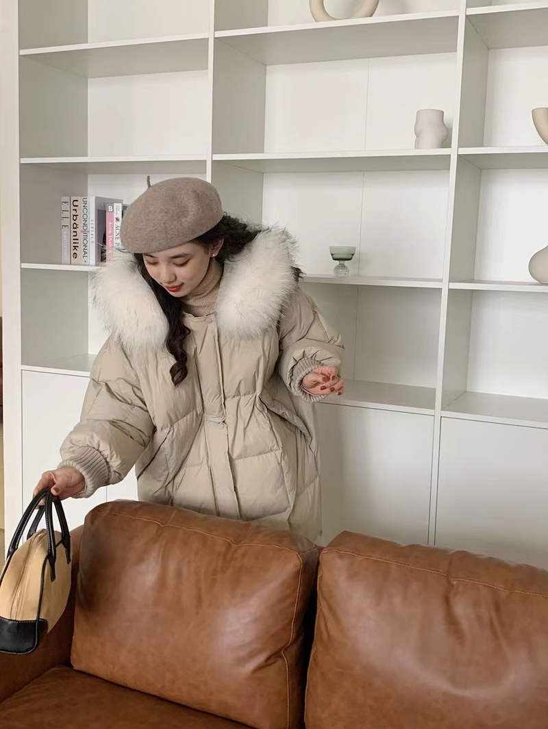 Damenmode lange Kapuzenjacke Warme Jacke_voghion.com