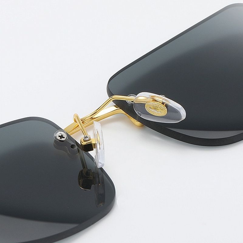 VOOTHOST Nieuwe Randloze Rechthoekige Vintage Metalen Zonnebril Mode Frameloze Getinte Brillen Tinten Voor Vrouwen Mannen VB051_voghion.com