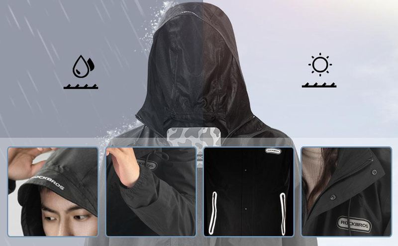 ROCKBROS Fahrradbekleidung Regenmantel Regenjacke wasserdicht winddicht Damen Herren M-4XL Neu_voghion.com