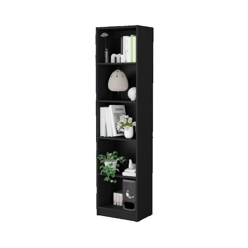 Libreria sottile nera Zachary a 5 ripiani_voghion.com