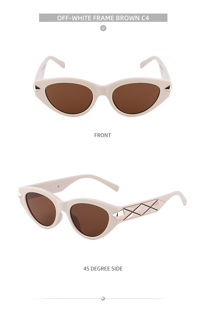 Foto di strada alla moda cat's eye, occhiali da sole resistenti ai raggi UV, occhiali da sole femminili_voghion.com