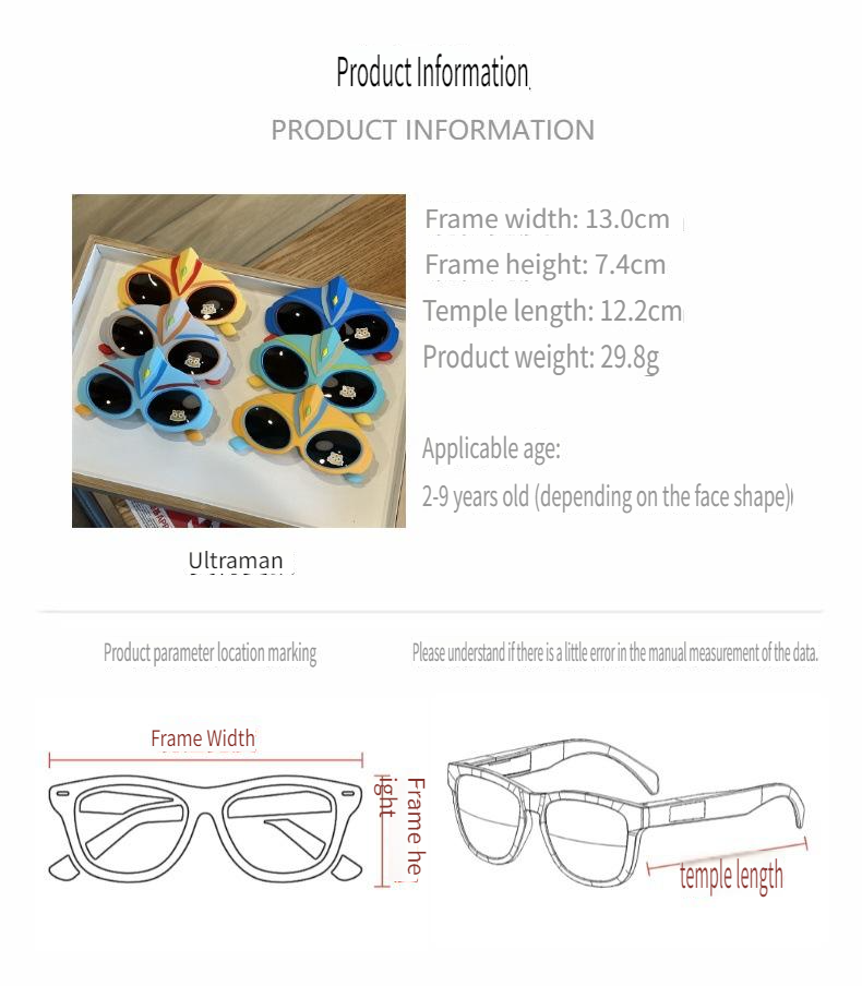 Kids' Polarized Sunglasses - UV400, Soft Silicone Frame, Animal Designs (French Bulldog/Dino), Fun Cartoon Style, For Outdoor & Play_voghion.com