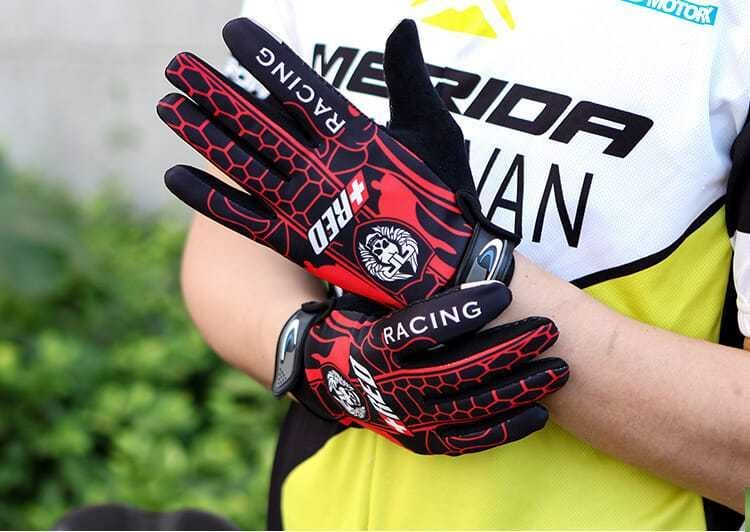 Bedruckte Fahrradhandschuhe für Herren, zum Autofahren, rutschfest, dünn, alle Finger, Bergsteigen, Sport, Fitness, Frühling und Jagd, taktisches Messer_voghion.com