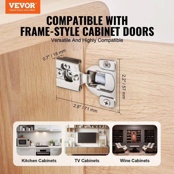 Cabinet Door Hinges 50 Packs Partial Overlay Soft Close For Framed Type_voghion.com