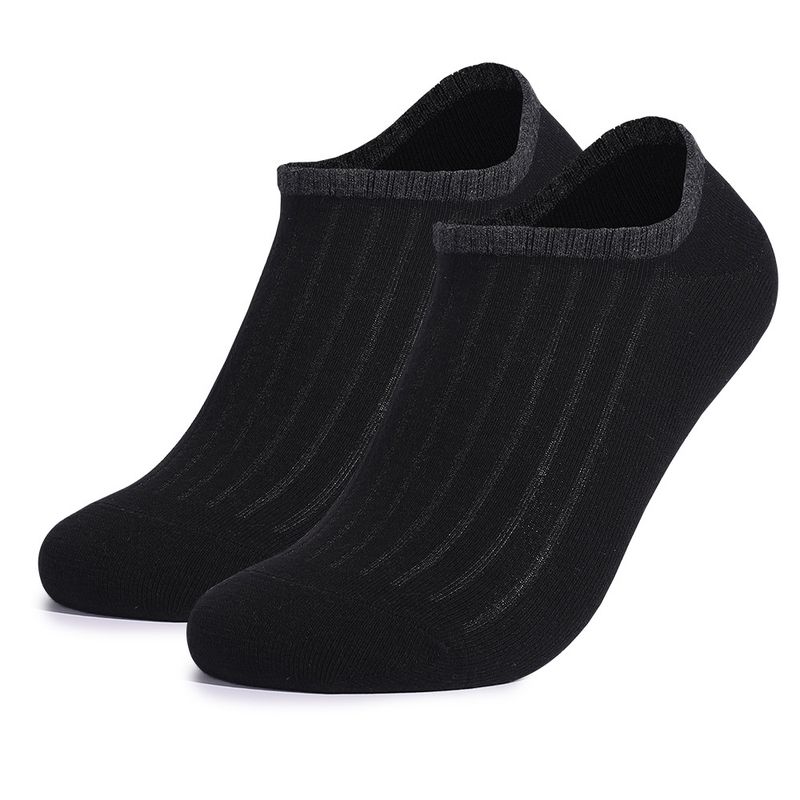 Men's socks casual cotton black white gray solid color breathable invisible cotton socks_voghion.com