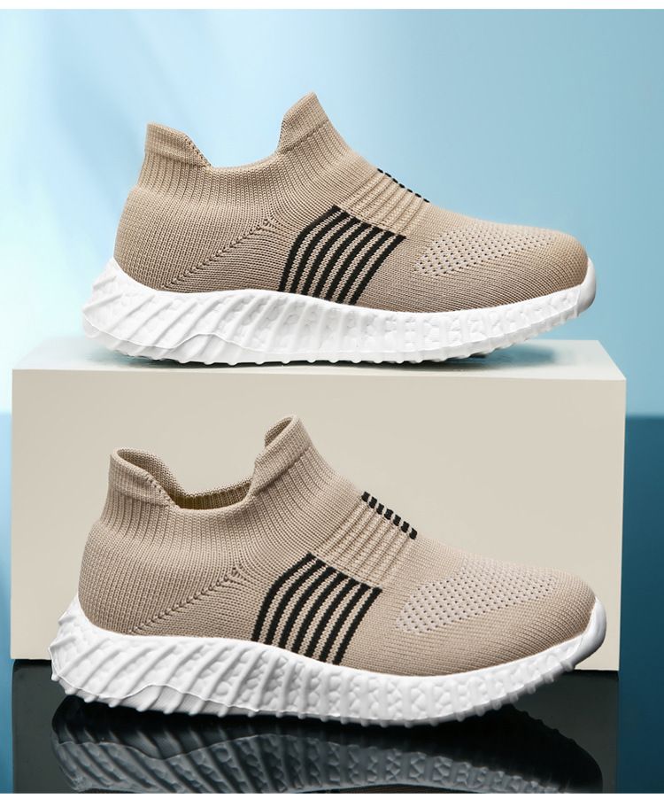 Kids' shoes Boys' slip on shoes slip on socks shoes, flying woven breathable and lightweight children's shoes, casual and versatile sports shoes_voghion.com