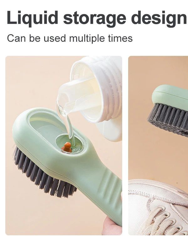 1Pcs Multifunction Cleaning Shoe Brush Soft Automatic Liquid Shoe Brush Long Handle Clothes Soap Brush With Hook Clean Tool_voghion.com