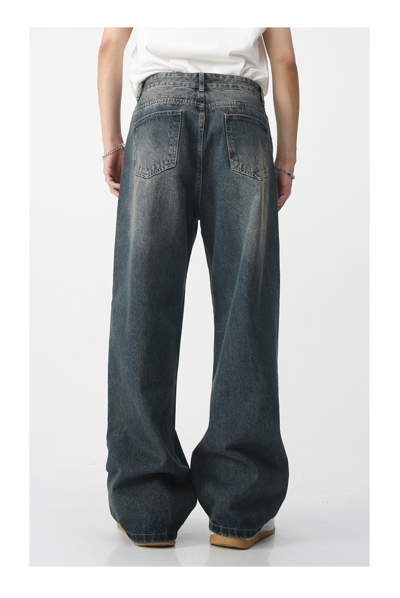 Herre vårlig denimbukser, jakke, dress, vintage_voghion.com