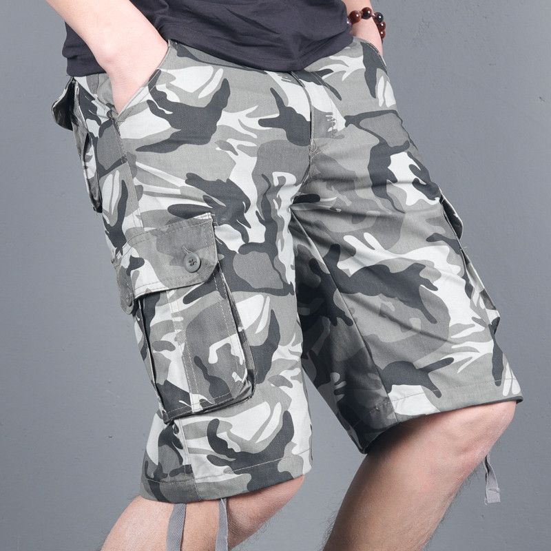 Premium Products Summer Overseas Camouflage Capris Men's Loose Multi Pocket Work Shorts_voghion.com