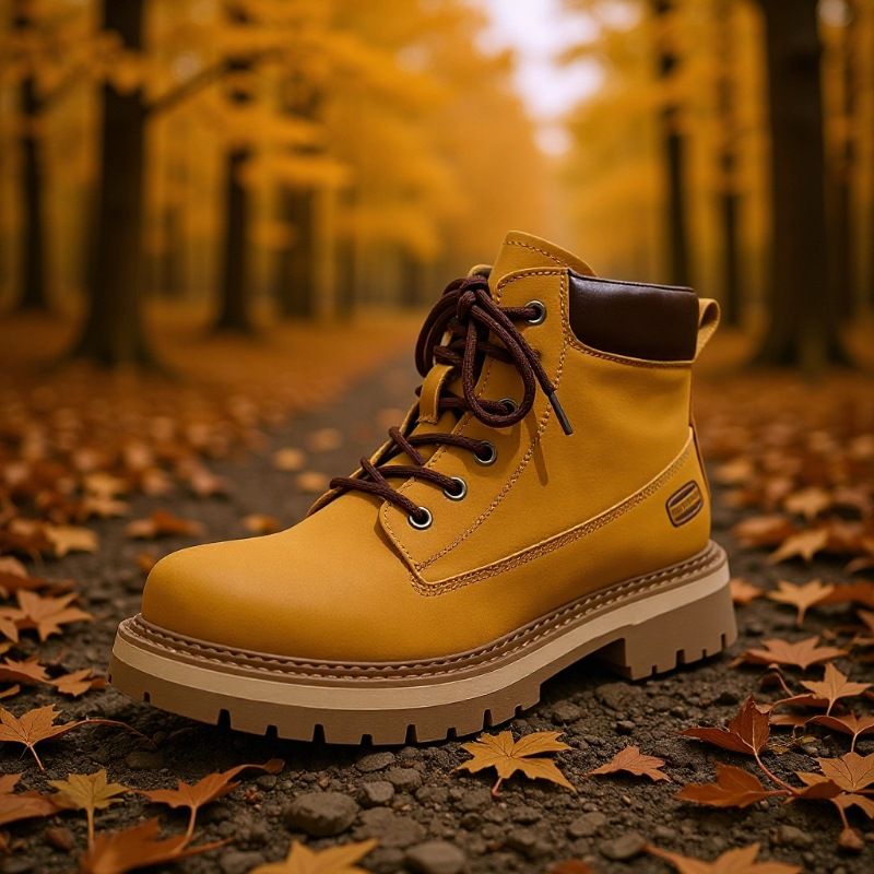 Rhubarb Boots Men's Thick-soled Heightening Desert Martin Boots High-top Men's Boots Functional Wind_voghion.com