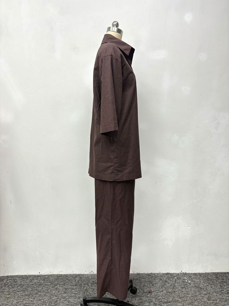 Vêtements pour femmes Été Loisirs Haut à manches trois-quarts Pantalon Costume deux pièces pour femmes_voghion.com