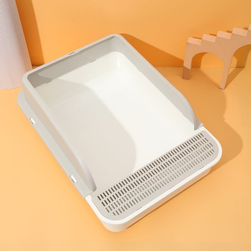 Halbgeschlossene Toilette mit extra Spritzschutz, Zubehör, Waschbecken, extra großes Katzentoilettenbecken_voghion.com