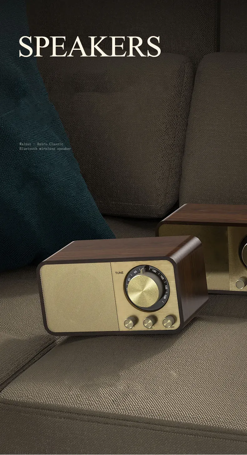 JY66 Retro Wooden Bluetooth Portable Outdoor Radio Subwoofer With Creative Design And Powerful Sound Compact Plug In_voghion.com