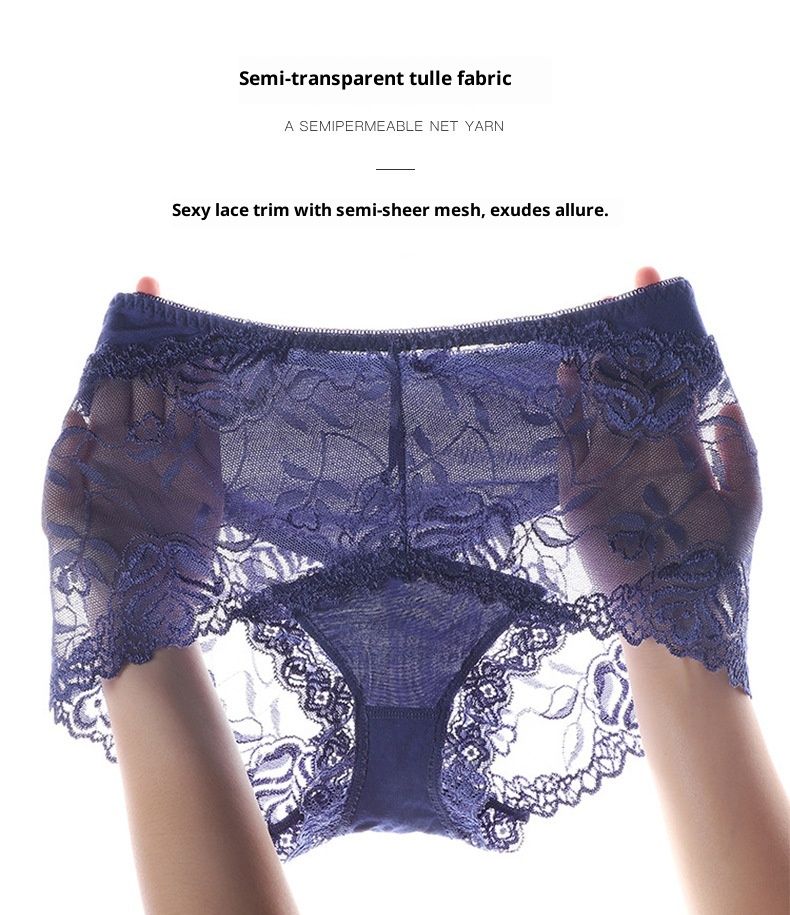 LuvBox Qinghe, intimo estivo da uomo in pizzo a vita media, con scollo a uovo, sexy, ultrasottile e trasparente, set di pantaloncini da donna_voghion.com