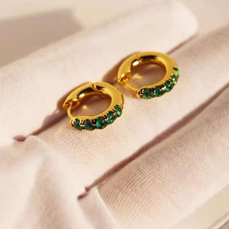 Dames oorbellen Durf coole smaragdgroene oorbellen ontwerp high-end groene oorringen 2022 nieuwe mode lichte luxe zirkoon oorbellen voor dames_voghion.com