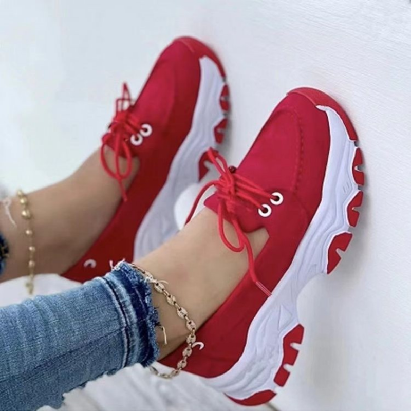 2023 Kvinnor Sneakers Plattform Fritidskläder Andas Sport Design Vulkaniserade skor Mode Tennis Kvinnliga skor Zapatillas_voghion.com