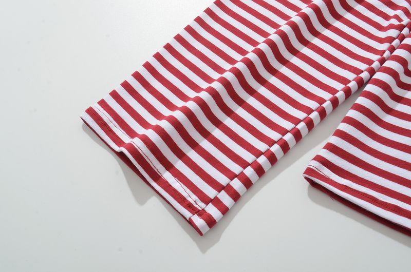 Ensemble deux pièces PB&ZA Style Été 2025 pour femme, composé d'un t-shirt et d'un short à rayures color-block._voghion.com