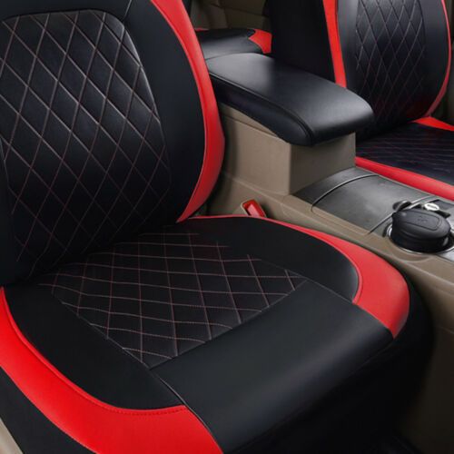 Car seat cover single line quilted bracket leather pu leather_voghion.com