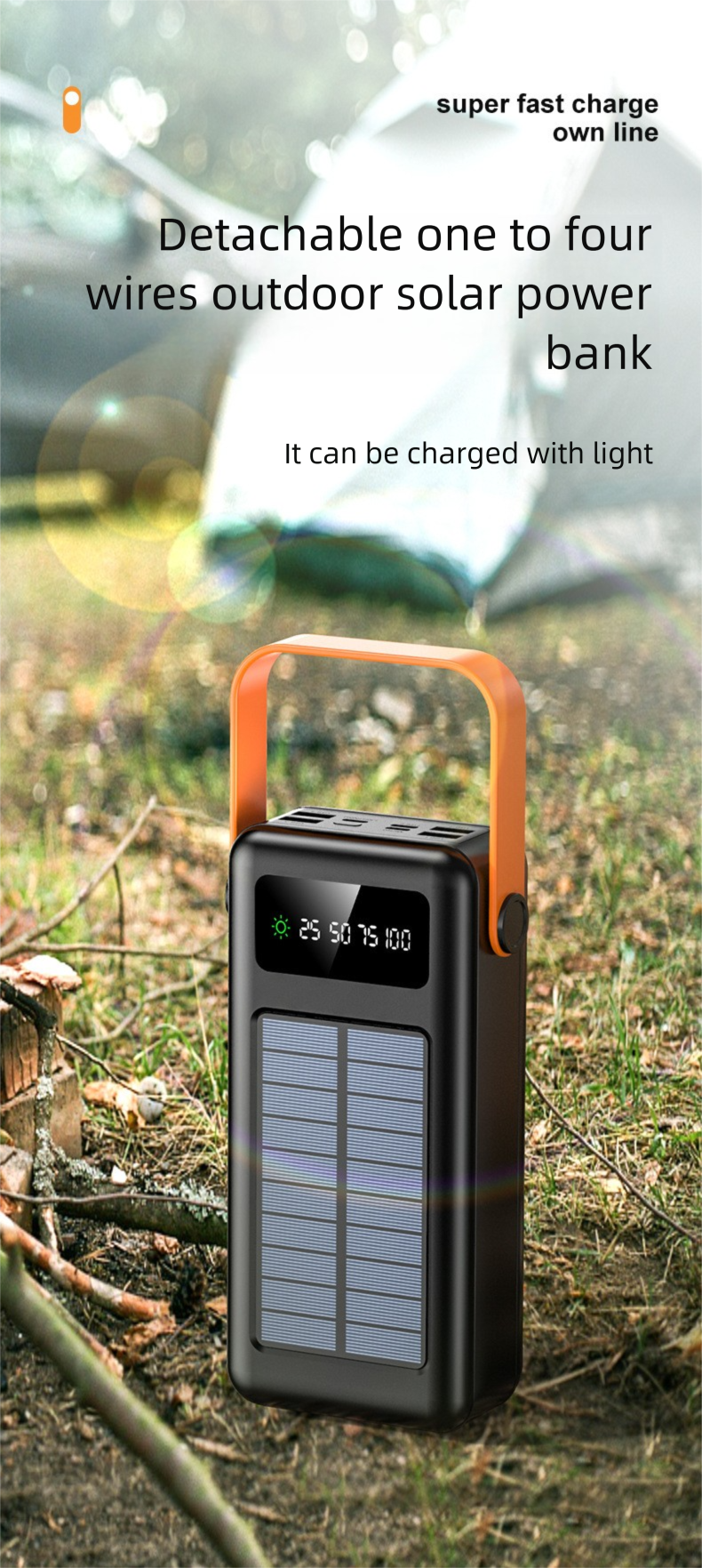 Extra große Kapazität 150000 mAh Solar-Powerbank für Outdoor-Reisen, für Studenten, mit Datenkabel, Ladeschatz_voghion.com