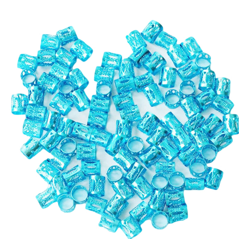 XinWq 100Pcs 8 mm Luknja Mikro Dreadlock Prstan Kroglice Votle Lase Pletene Manšete Sponke Darilo_voghion.com