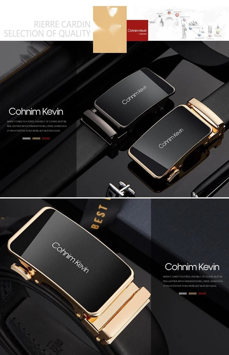 Cohnim Kevin's neuer Echtleder-Herren-Kuhgürtel mit automatischer Schnalle, Hosengürtel, Geschenk, lässig, vielseitig, Geschenk für Freund_voghion.com