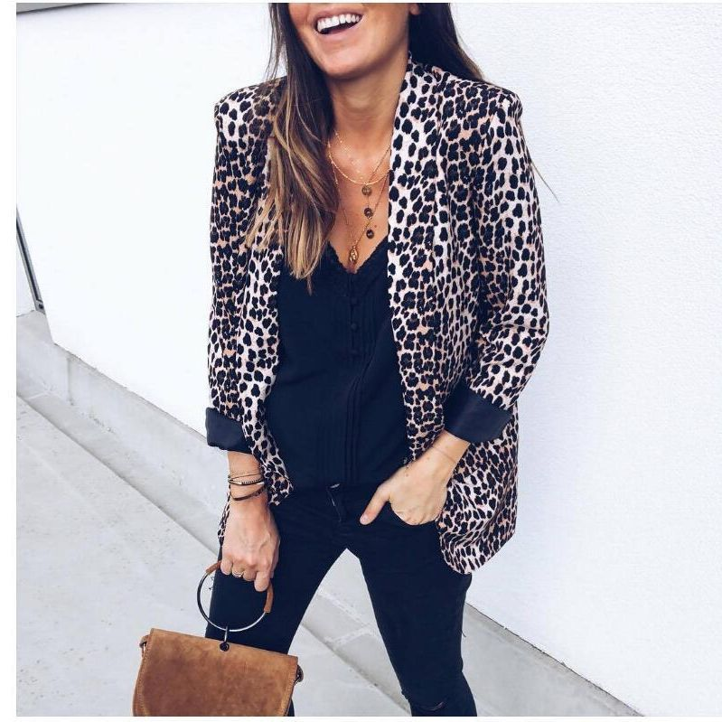 2025s 2025 Autumn/winter Sexy Snake Leopard Print Long Sleeved Women's Top Suit Jacket SY2602_voghion.com