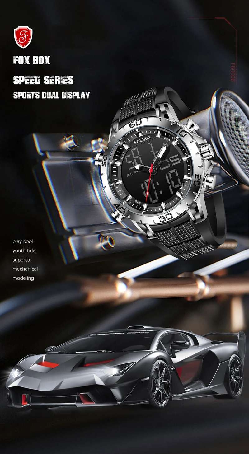 Orologi da uomo Orologio da polso da uomo d'affari luminoso con doppio display Orologio da uomo al quarzo sportivo con cinturino in silicone autentico_voghion.com