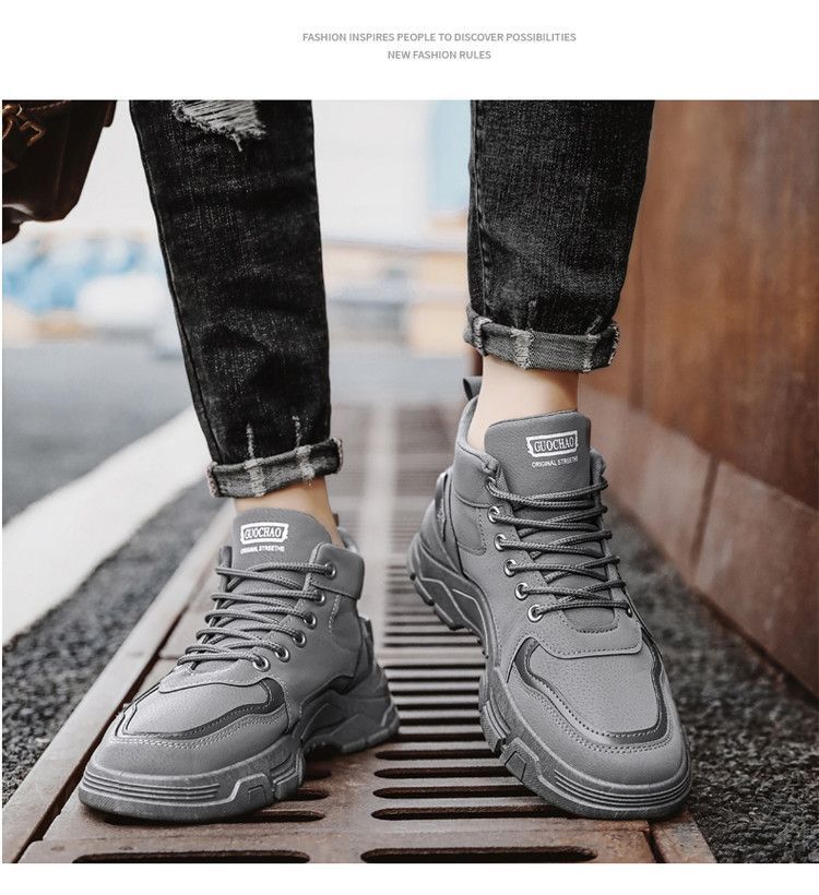 Men's Work Boots Slip-Resistant Comfortable Round Toe Casual Hiking Shoes With Rubber Sole For Outdoor Construction Non Slip Wear Resistant_voghion.com
