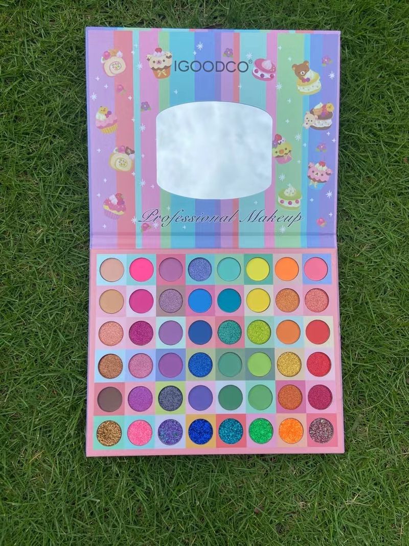 Makeup Sets 48 Color Cartoon Cake Pattern Eyeshadow Palette Children's Toys Stage Performance Makeup Palette_voghion.com