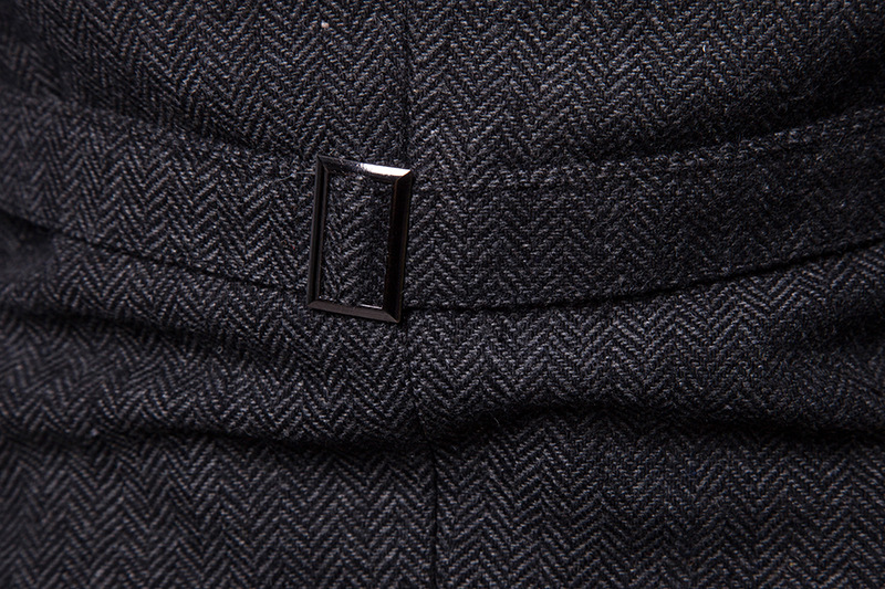 Giacca da uomo stile gilet monopetto a spina di pesce M49_voghion.com